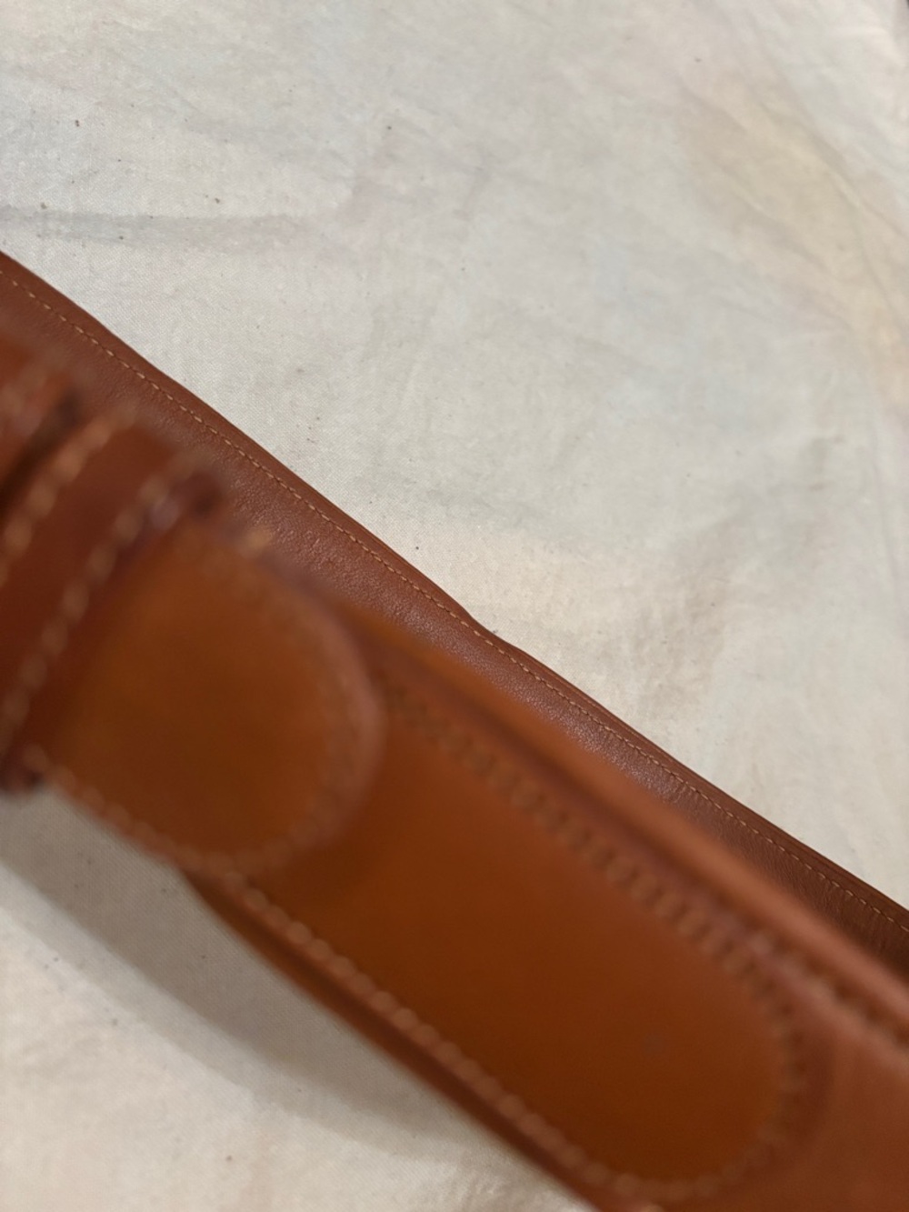 Coach Tan Leather Belt with Brass Buckle - Picture 6 of 8